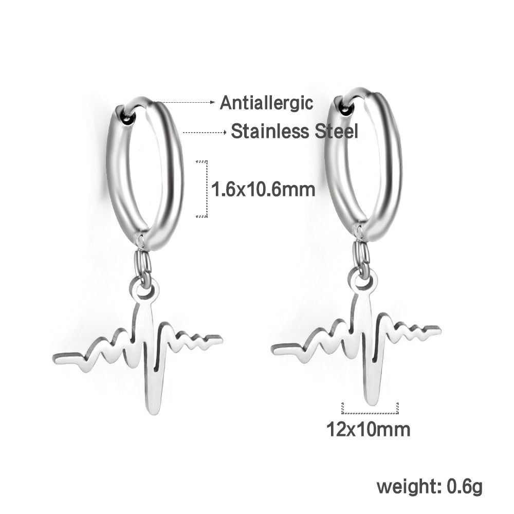 1.6x11mm circle with lightning bolt earrings asonjewelry